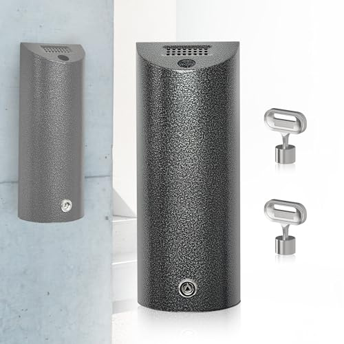 Wall Mounted Smoking Bin Outdoor, Cigarette Bin, Heavy Duty Steel Wall Mounted Ashtray Outdoor, for Public Areas, Pubs, Clubs, Restaurants，Grey