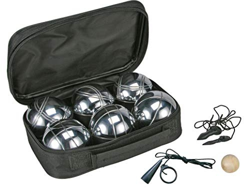 Spetebo Boule set med bärväska – 6 metallbollar – Boccia Petanque trädgårdsspel kastspel
