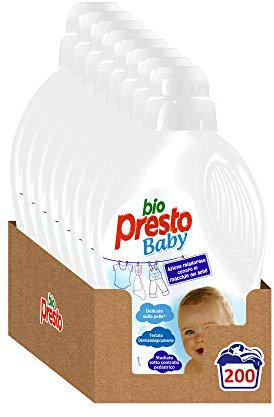 Bio Presto Liquide pour bébé, lessive délicate pour bibi, 8 x 25 lavages – 12 kg