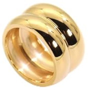 Shapes Studio 18K Gold Plated Titanium Large Twin Band Ring, Double Band Stackable Ring, Bold Chunky Minimalist Women Jewelry (9)