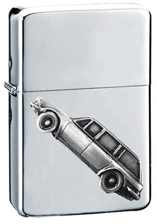 Britisches Oldtimer 2000 Mk1 Kombi ref264 Zinn-Effekt Design auf einem Flip-Top-Benzinfeuerzeug, winddicht, Silber nachfüllbar