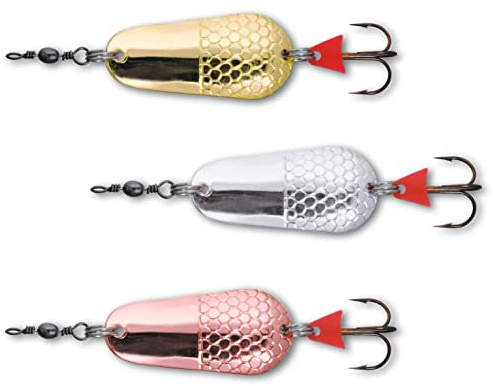 Zebco Premium Trophy Classic Spoon 1 Blinker-Angelköder-Set mit 3 Farben Angeln auf Raubfisch Spinnfisch-Angelset Angelzubehör, Gold, Silber, Kupfer, 16 g