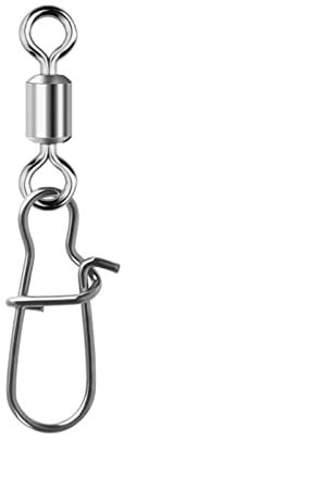 LINFFSTR 20Stk./50Stk. Angel-Schnappwirbel Laufwirbel mit Sicherheitsverschluss 360° Flexible Drehung Angelclips Snaps Köder-Anschluss Schneller Wechsel von Rigs und Ködern