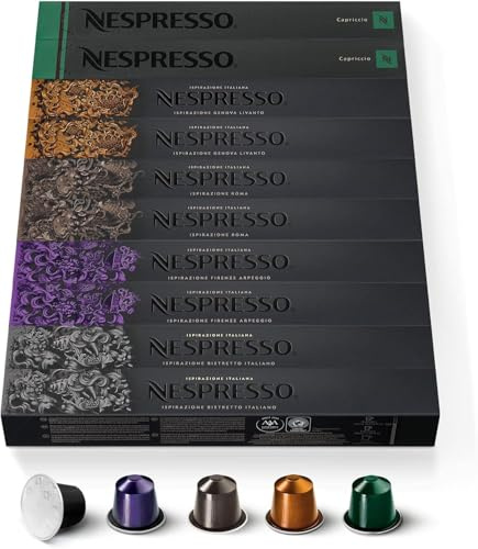 Nespresso Original - Assortiment Ispirazione Italiana - 100 Capsules Café | Utilisé avec machines Nespresso Original - Sélection de 50 capsules café variées pour ristretto, Espresso et lungo