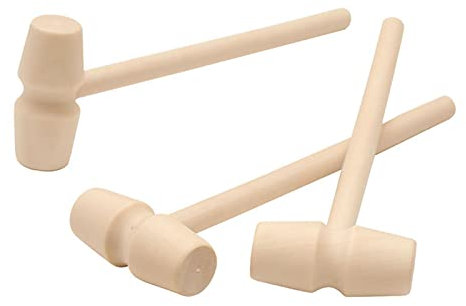 Tokaneit Spielzeughammer für Kinder,Mini Holzhammer Mallet Stampfen Spielzeug Schlagen,Schlägel Holz Hammer Pädagogisches Spielzeug,Holz Krabben Hammer,Mini Spielzeug für Kinder 3 Stück