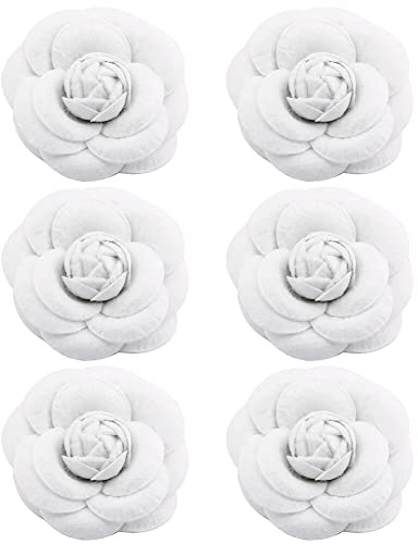 LICHENGTAI 6 Stück Kamelie Brosche Für Damen, Blumen Broschen Boutonniere Pins Für Frau Schals Schnalle Pin Stoff Kunst Stoff Blume Brosche Mode Kleidung Schmuck Accessoires Mädchen Geschenke