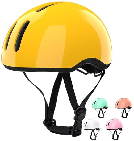 Glerc Toddler Kids Bike Scooter Helmet for 2 3 4 5 6 7 8 9 10 Years Old Boys Girls Baby Children Bicycle Hat Cap, Safety Cycling Skating Helmet,Yellow