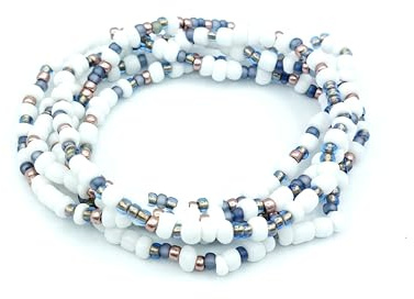 WICKELARMBAND blau weiß handmade by Bau[m]werk Made in Germany Armband Ibiza Style