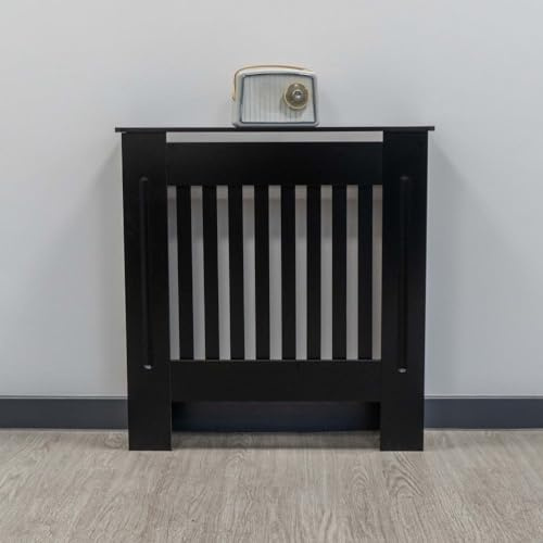 Airwave Radiator Cover Vertical Line Style Painted MDF Black Radiator Heating Covers (Small)
