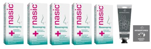 Nasic Nasenspray 15 ml für Erwachsene Set mit 5 x 15 ml inkl. einer Handcreme ODER Handseife der West-Apotheke (Apotheken-Express)