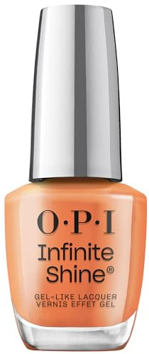 OPI Infinite Shine Nail Polish - Bright on Top of It - Gel Like & Long Lasting Orange Crème Nail Polish - with Pre-Cured Gel Technology & OPI Pro-Wide Brush (15ml)