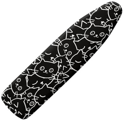 Micoklinlin Schwarz Bügelbrettbezug 110x30 cm Kleine Einzigartiges Design Bügelbrettbezüge mit elastischem Rand rutschfest Waschbar Elastisch für Heimdekoration S