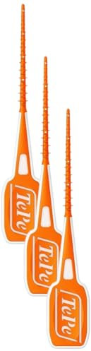 TePe EasyPick Dental Stick XS/S / 1 x 36 Stück inklusive praktischem Taschenetui/Für eine einfache, tägliche Anwendung zwischendurch und unterwegs, Orange (Packung mit 3)