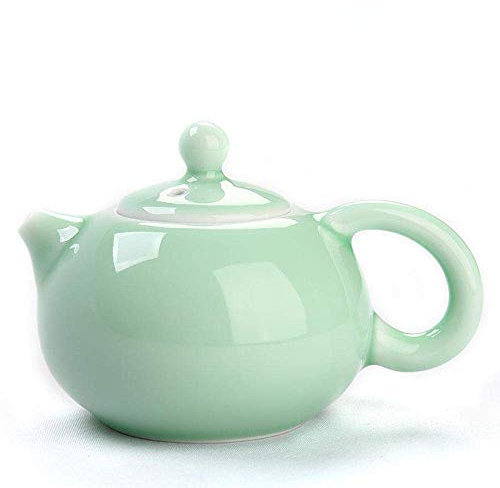 sjdoPulse Tetera con Colador Celadon Tetera Juego De Té Tetera Olla Individual Cerámica Ciruela Verde