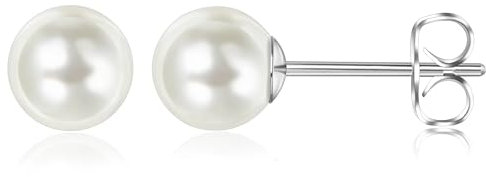 Titan Ohrringe Hypoallergen Perlenohrringe Damen Mädchen G23 Titan Ohrstecker Perlen Ohrstecker 8mm