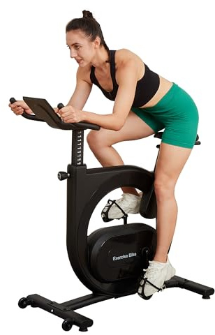 GarveeLife Stationary Bikes for Home, Electromagnetic Control Exercise Bike, Indoor Cycling Bike with Shuttle Smart Knob, Magnetic Resistance/Brake Pad, Low Noise with App, Upgraded Version Seat