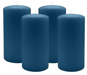 4er Set Adventskranzkerzen Petrol Blau Ø 80 x 150 mm