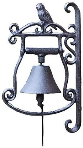TAIPINGOZ Türglocke Gusseisen, Türglocke aus Gusseisen, Gusseisen Dinner Bell Tür Glockenspiel Glocken Vintage Design Gusseisen dekorative Türklingel Garten Ornament