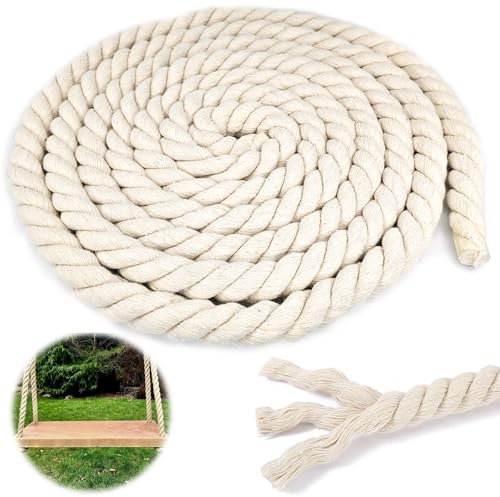 TTYSHIP® Corda Cotone, 20mm x 4m Corda in Cotone Naturale, Corda Macrame Cotone per Piante, Decorazioni per La Casa, Progetti Fatti a Mano (Beige)
