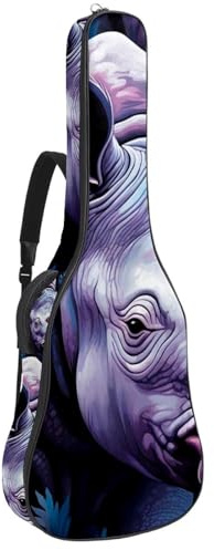Bassgitarrentasche mit Art Purple Rhino 58, Tasche für Akustikgitarre, 101,6 cm (40 Zoll) E-Gitarrenkoffer, wasserdichte Oxford-E-Gitarre, Gigbag für akustische Konzertgitarre, Ukulele, Art Purple
