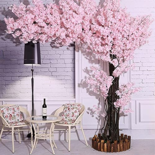 MAYFABD Artificial Cherry Blossom Tree Cherry Blossom Tree Handmade Gorgeous Fake Vines Flowers For Home Wedding Party Garden Office Christmas Decoration for Indoor and Outdoor,A,180x100cm