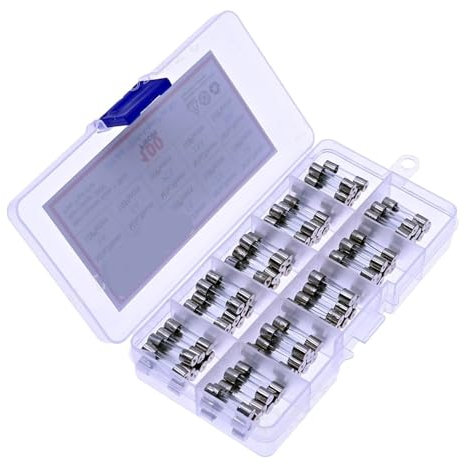 AIRUIXI sicherungen 54pcs 6x30 mm Schnellblasauto-Glasrohr mit Schnellwellenblättern Sortiertes Kit Set Box 2.5a 3a 4a 5a 6a 8a 10a 15a 20amp