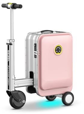 AirWheel SE3SL - Valise Mobile avec Moteur électrique, idéale pour Bagage à Main, Volume de 20 l, Serrure TSA et Batterie Externe USB - Bagage de Voyage Intelligent, Rose Bonbon, Valise Mobile pour