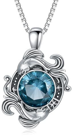 SLIACETE Halskette mit Sternzeichen, himmlische Konstellation, Horoskop, Astrologie, Sternzeichen-Anhänger, Halskette, Geschenk für Frauen