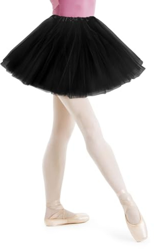 AYBUY Tutu Skirts for Women, Elastic 3 Layered Tulle Tutus Skirt for Adult Dance Ballet Skirts for Dress-up Parties Dancing, Black