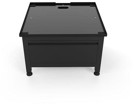 Wasophoogte® Waschmaschinen Untergestell mit Schublade - Waschmaschinenunterschrank - Waschmaschinen Podest - Schwarz - Universell - 65x60,5 (LxB) - Inklusive Wandbefestigungen