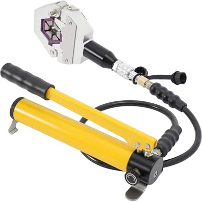 MEELRYD Hydraulik Schlauch Crimper, A/C Hydraulic Hose Crimper, Crimpzange Set, Handheld Hydraulikschlauch Crimpwerkzeug, Auto Klimaanlage Reparatur Hydraulische Mit Matrizen