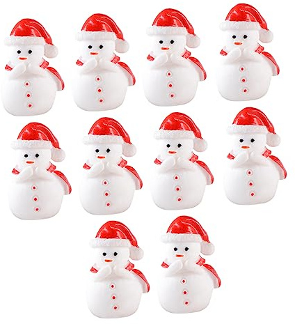 GRIRIW 10piezas Adornos De Muñeco De Nieve Minifiguras De Resina para Decoración Navideña Micropaisaje Navideño para Dormitorio Mini Muñeco De Nieve Suministros Navideños