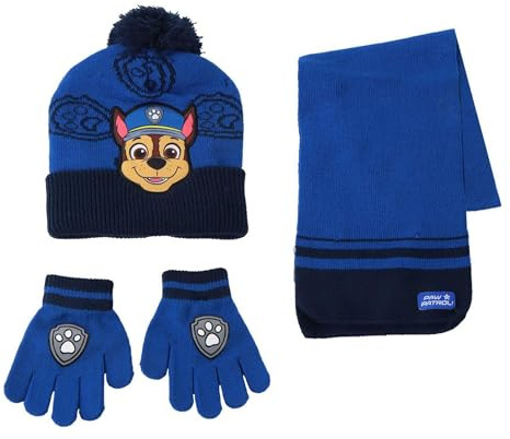 CERDÁ LIFE'S LITTLE MOMENTS Set Infantil Gorro, Guantes y Bufanda Paw Patrol Invierno-Conjunto térmico, 3 Piezas, Standard (Pack de 3) Unisex niños