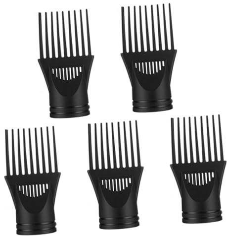 ERINGOGO Set Accessori per Chioma in Plastico Nero 5pezzi Ugelli per Asciugacapelli per Ridurre Crespo e Aumentare la Lucentezza, per Uso Professionale e Domestico