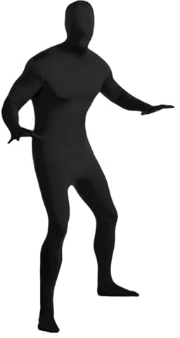Disfraz de segunda piel, mono negro para hombre, mono negro para hombre, traje negro de Halloween, disfraces negros, disfraz de Halloween para adultos