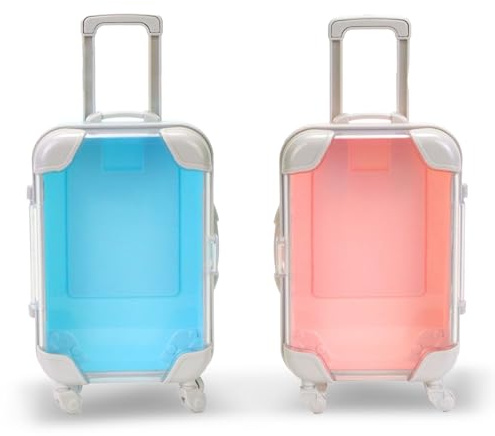 Werownsgso 2 Stück Mini Koffer Geschenkbox Mini-Reisekoffer als Geschenk für Urlaub Miniatur Geldgeschenk Urlaubskasse Deko-Koffer für Geburtstag Hochzeiten Reise (13 x 7.5 x 3cm