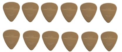 D-Grip Plektrum – Janicek Nylonpicks – Standard 351-Form – 0,80 mm White Coffee – 12er Pack – mit rutschfester Struktur-Oberfläche – hergestellt in Tschechien