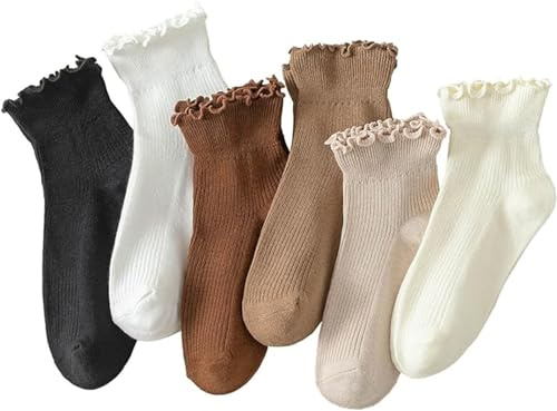 KU Calzini Donna Cotone - 6 Paia Mezza Altezza Calze Premium Calze Spugna Basse Traspiranti Morbide con Bordino - Regalo per Donna/Ragazza, 35-41