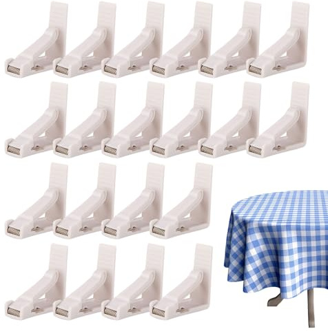 Yjkedfh Sujetamanteles - Juego De 20 Pinzas para Manteles,Abrazaderas Cubremantel para Acampada Cena Restaurante,Exterior Cumpleaños Navidad Familiar Fiesta Boda