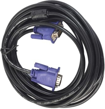 DECORNIJIA Cable Vga Macho a Macho de 5 Metros con Núcleo de Ferrita Conector Plateado para Computadora Monitor LCD y LED Compatible con Proyector y Pantalla Cable Vga de Alta Resolución