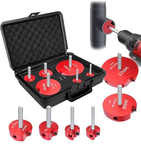 PVC Pipe Reamer, Set of 6 Pipe Deburring Tools for 32mm, 40mm, 50mm, 100mm Water Pipes, Plumbing Pipe Cleaner Kit