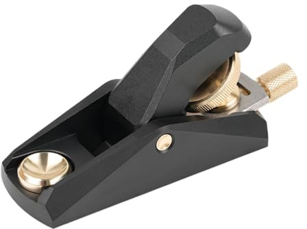 Fenteer Cepillo de bloque de ángulo bajo Herramienta de carpintería Herramienta de recorte de bordes de aleación de aluminio Cepillo de madera, Mini Negro