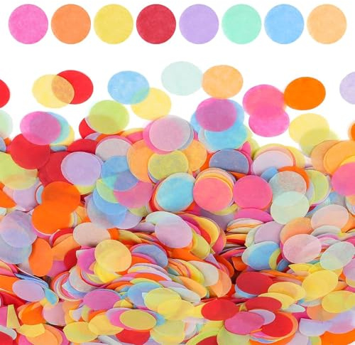 UZYXC 100g Confeti Redondo Multicolor (aprox. 10000 unidades) - 2.5cm Papel para Boda, Cumpleaños, Decoración de Mesa