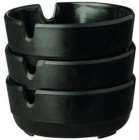 APS 576 Aschenbecher CASUAL 3er-Set Schwarze Melamin Aschenbecher, Ø 8 x 3 cm