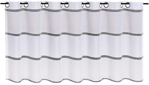 Scheibengardine mit Ösen Sophia natur B/H: 140 x 53 cm modernes Ösenbistro