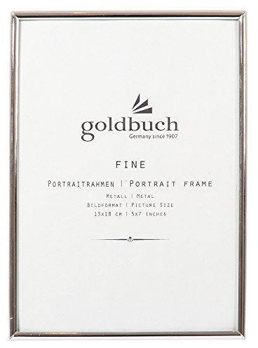 goldbuch 960263 Portraitrahmen Fine, Bilderrahmen für Fotos und Bilder im 13 x 18 cm Format, Fotorahmen, Portrait Frame aus Metall, Foto Rahmen Silber