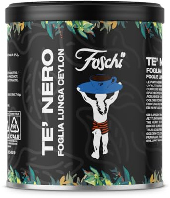 Tè nero Ceylon, foglie lunghe intere sfuse, confezione da 200g Foschi