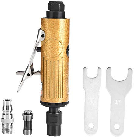 Air Die Grinder, 25000 U/min, Hochgeschwindigkeits-Metall-Zylinderschaft, pneumatische Schleifmaschinen, pneumatisches Gravierwerkzeug mit 1/4 und 1/8 Spannzangenschlüssel (KP-620 小号)