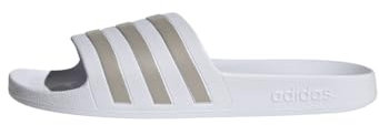 adidas Unisex Adilette Aqua Slides, Cloud White / Platinum / Cloud White, 44.5 EU