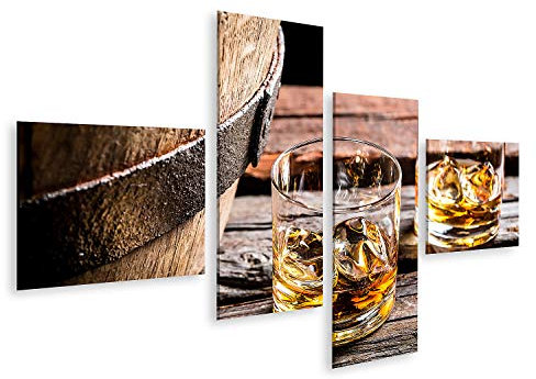 islandburner Cuadro en Lienzo Un Vaso de Whisky en el Viejo sótano Cuadros Modernos Decoracion Impresión Salon